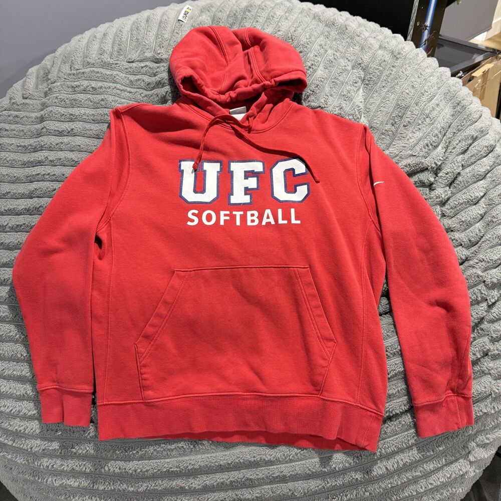 Red Nike UFC Softball Pullover Hoodie - Size Medium
